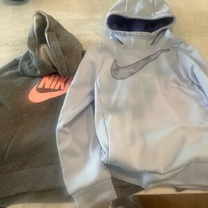 Kids Nike Gray and Light Blue Hoodies